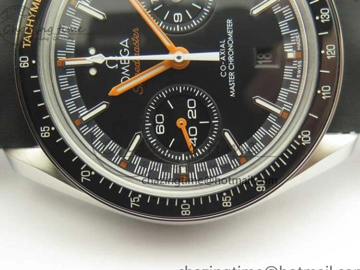 1224 Racing Master Chronometer OMF 1:1 Best Edition Black Dial Orange Hand on Black Leather Strap A Contemporary 7999